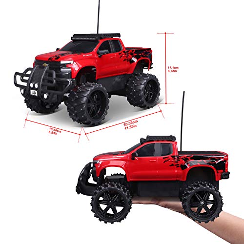 Maisto Tech R/C 1:16 Scale 2.4 GHz Off Road 2019 Chevrolet Silverado, Red - Image 7