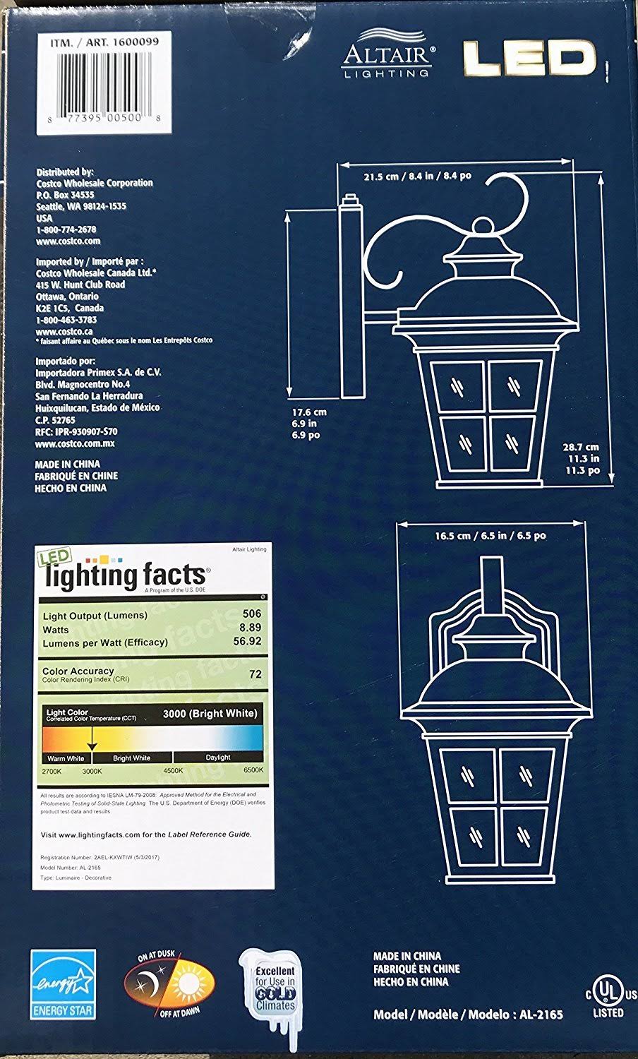 Altair Lighting Outdoor Energy Saving LED Lantern - Image 10