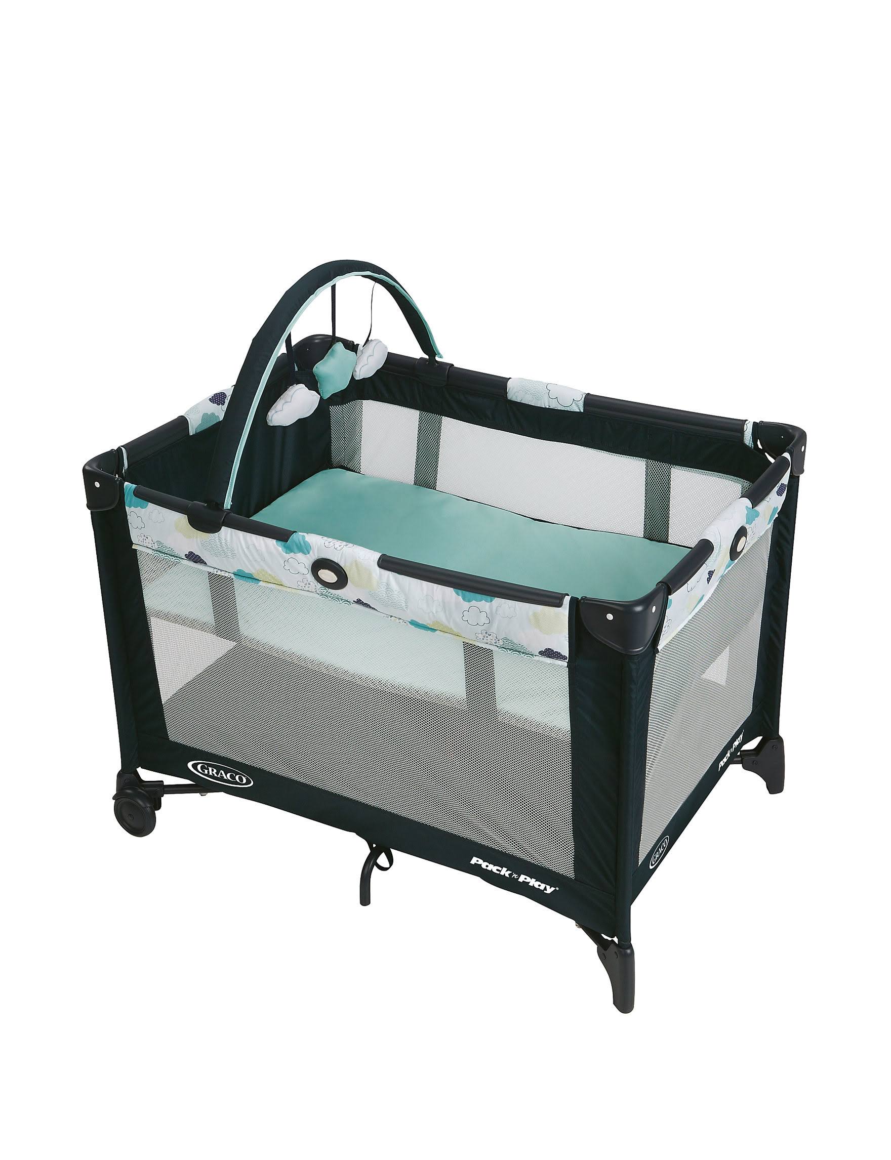 Graco Pack &n Play Playard with Automatic Folding Feet – Stratus , Gray